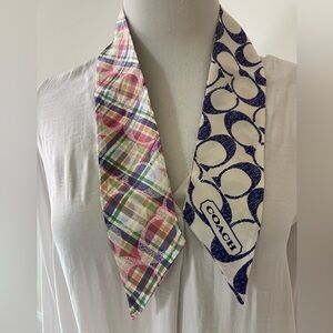 Coach Multicolor Silk Scarf / Bag Accessory